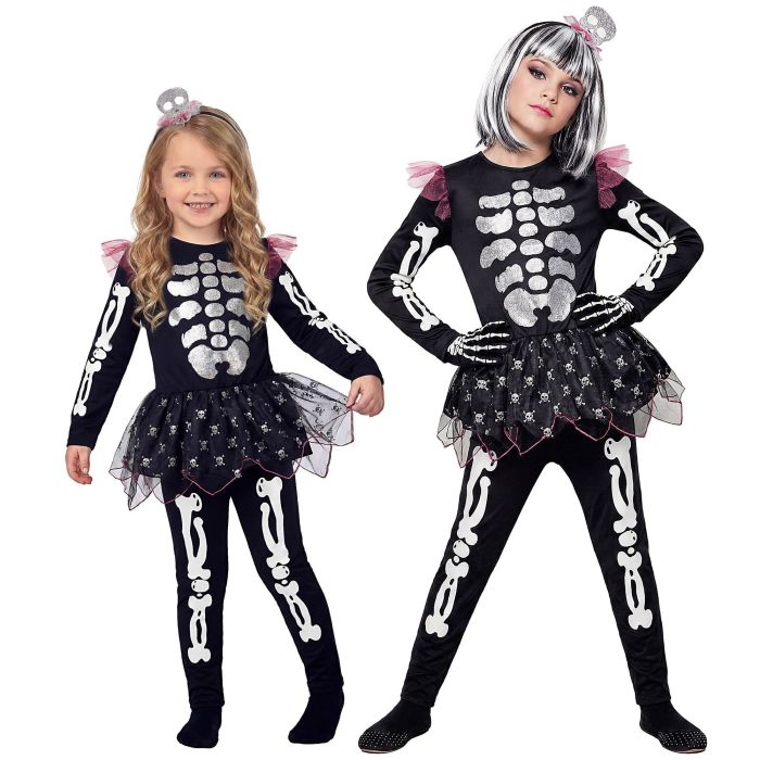 Sparkly skeleton costume for girls