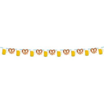 Oktoberfest Paper Garland With Pretzels And Beer - 10 meters