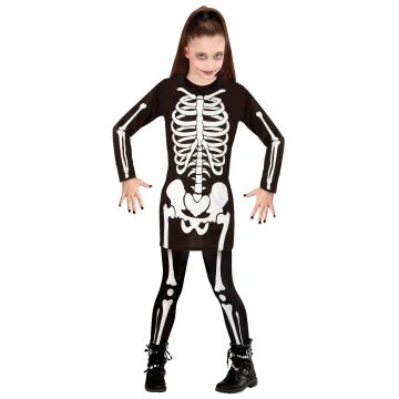 Skeleton Costume for Girls, Black