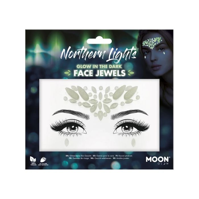 Glow-in-the-Dark Face Jewels Northern Lights