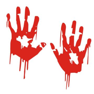 Bloody hands Halloween sticker