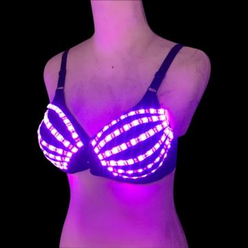 Luminous LED bra in purple - onesize