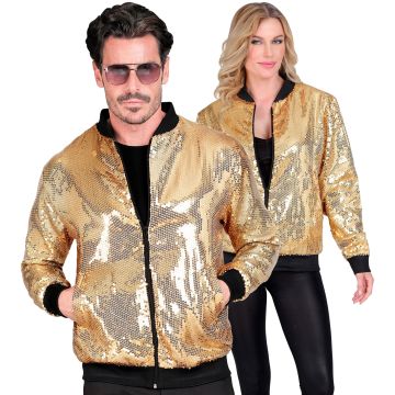 Gold Sequin Bomber Jacket