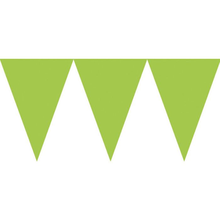 Green Plastic Flag Garland - 4.5 metres