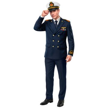 Blue Captain Costume for Men