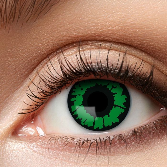 Green reptile contact lenses - single use