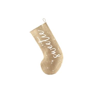 Jute Christmas stocking sweetie 23x39.5 cm
