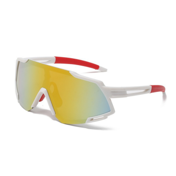 Sporty white mirrored sunglasses - onesize