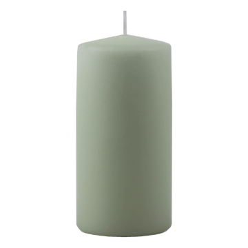 Block Candle Dusty Green 1x - 6x12 cm