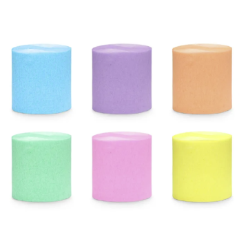 Crepe Streamer pastel mix 6x - 10 meters