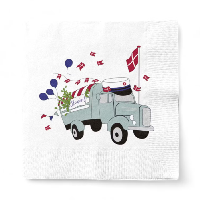 Napkins with student wagon blue student 20x The Old Pharmacy