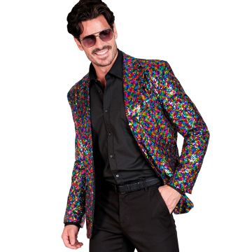 Multicoloured Sequinned Jacket for Parties
