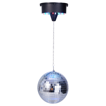 Silver disco ball LED 15 cm 