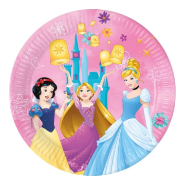 Princess paper plates 8x - 23 cm
