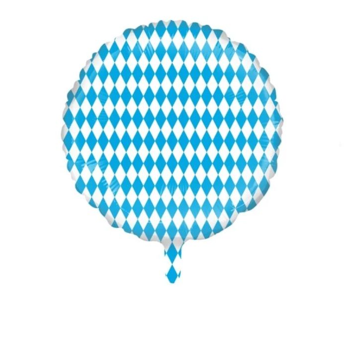 Oktoberfest foil balloon in white and blue - Ø45 cm