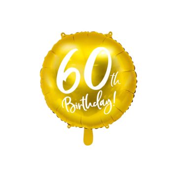 60th Birthday Balloon Gold - 45 cm