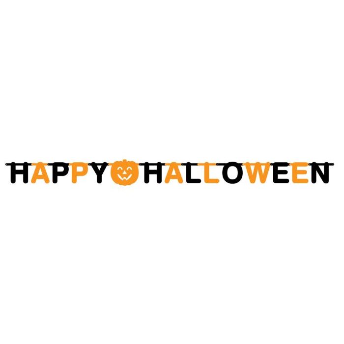 Halloween letter garland in black and orange - 2 m