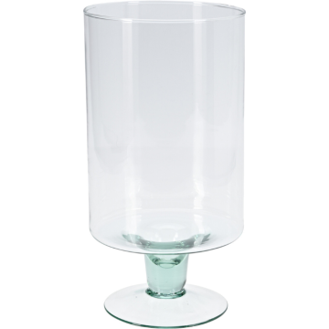Transparent vase made from recycled glass 18x33 cm
