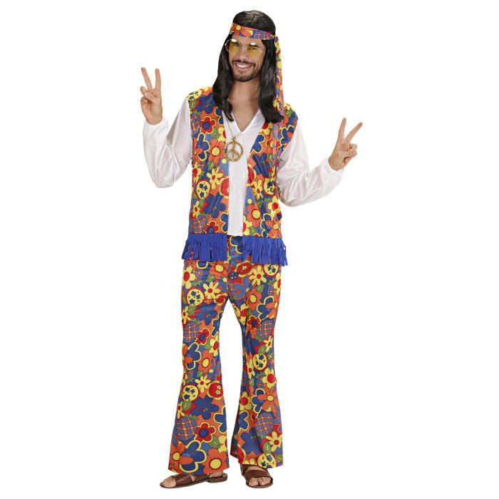 Men's Hippie Costume with Medallion Necklace
