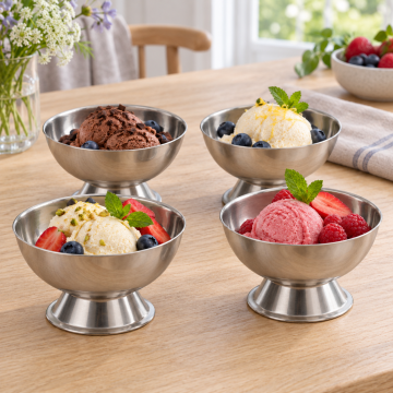 Stainless Steel Ice Bowls, Set of 4