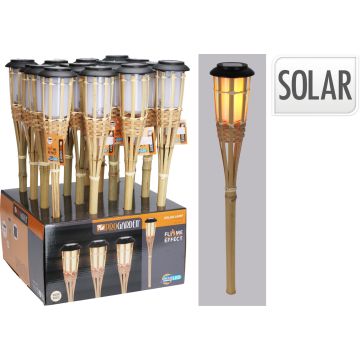 Bamboo Solar Torch with Flame Effect 54 cm