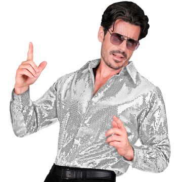 Silver Sequin Shirt for Men