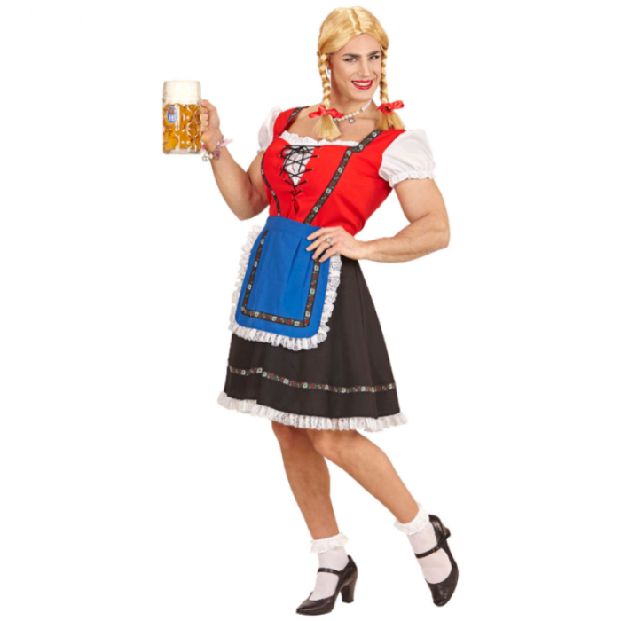 Tyrolean Dress for Men One Size Red, Brown, and Blue