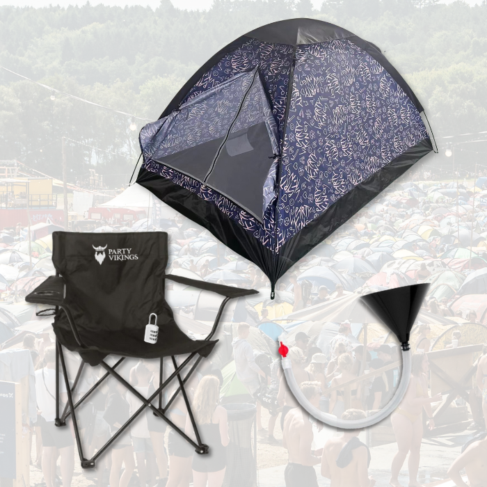 Festival package for 1 person premium - FRIGG tent, festival chair etc.