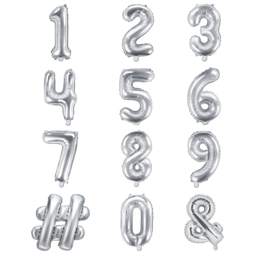Number Balloons silver - 35 cm