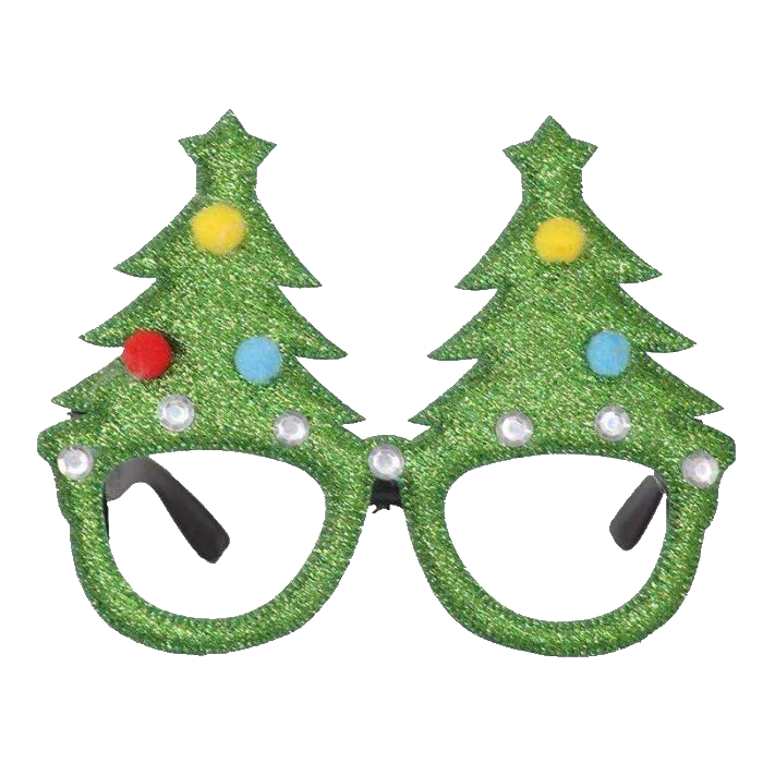 Christmas Glasses with Christmas Tree