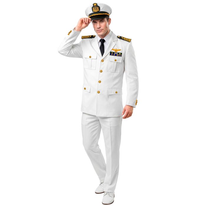 White Captain Costume for Men