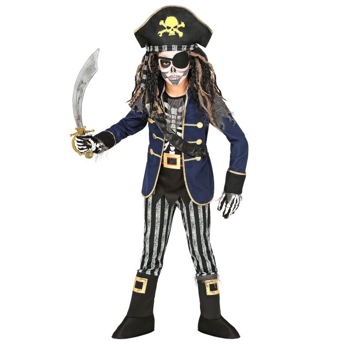 Skeleton Pirate Captain Costume for Boys