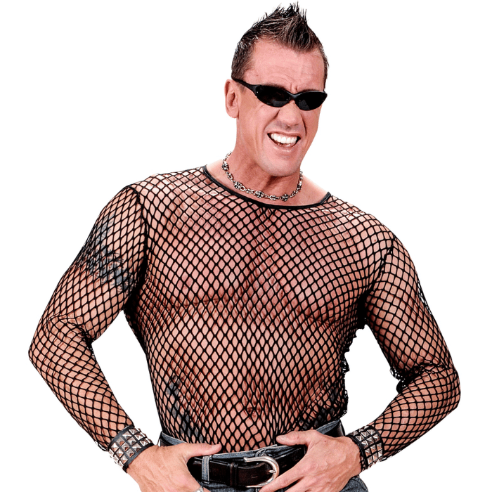 Black punk net top
