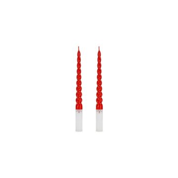 Santa twisted candles red 2x - 25 cm
