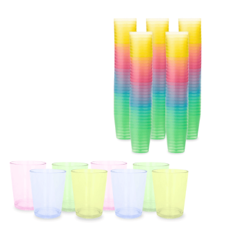 3 cl plastic shot glasses 100x coloured reusable