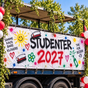 Student banner 3x1 m graduation parade