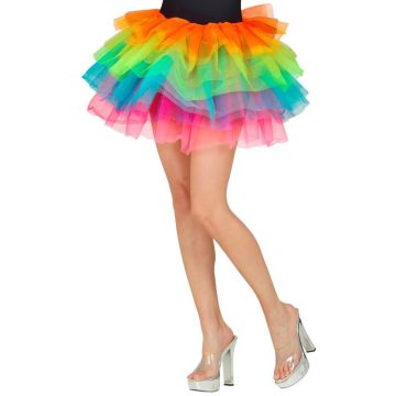 Neon Rainbow Tulle Skirt - 45 CM