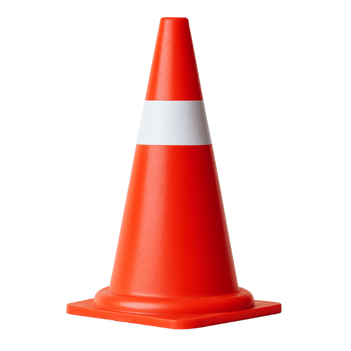Orange Cone with White Stripe - 50 cm