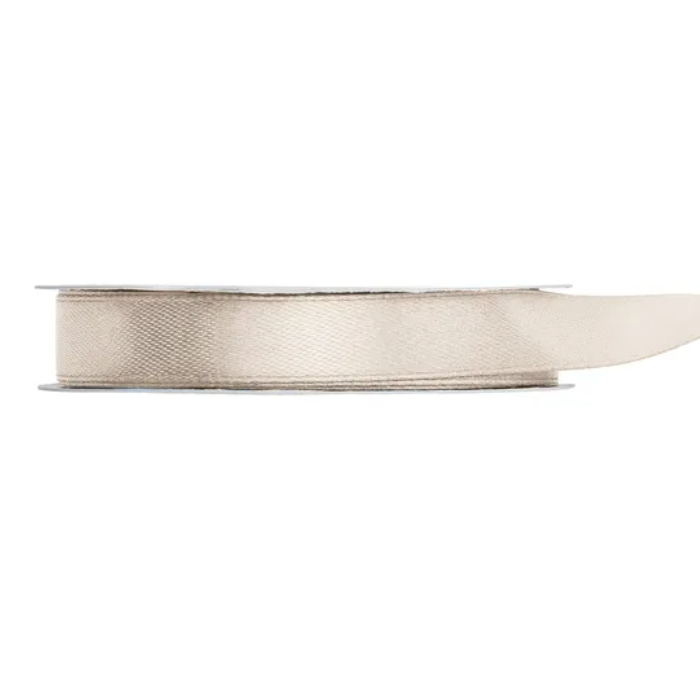 Off-white satin ribbon - 12 mm x 25 m