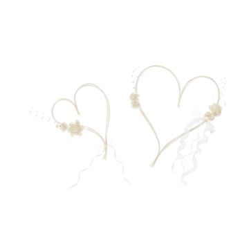 Creamy White Wedding Hearts for Car - 19-30 cm