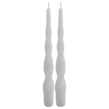 Twisted pillar candles white 2x - 24 cm