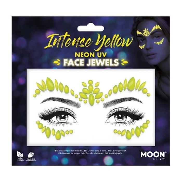 Neon UV Intense Yellow Face Jewels