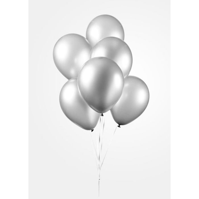 Silver Chrome Balloons 50x - 30 cm