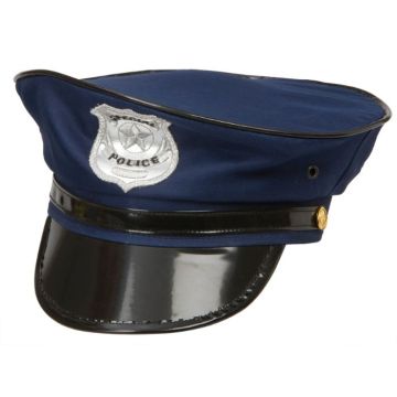 Blue adjustable police hat one size