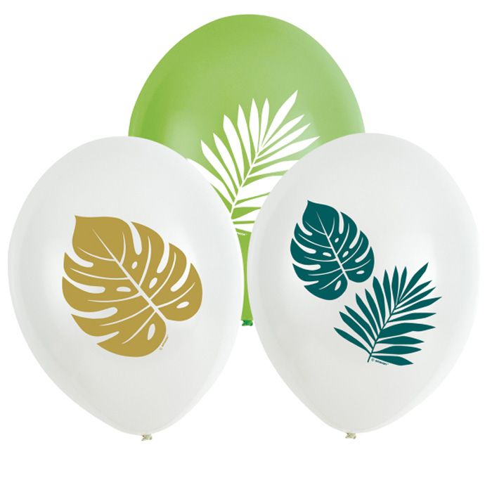 Monstera & Palm Balloons 6x - 27.5 cm