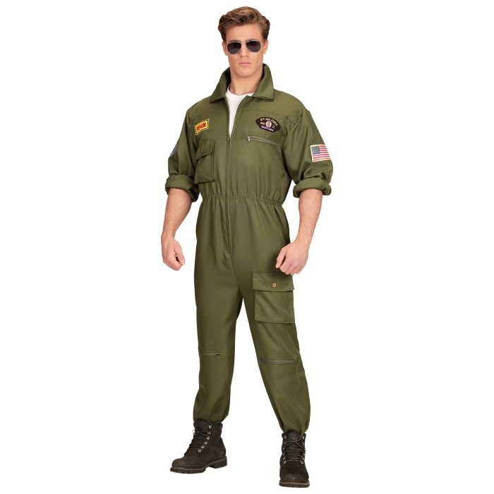 Green jet pilot jumpsuit