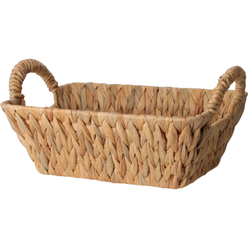 Woven basket with handles made from water hyacinth 30x20x11 cm