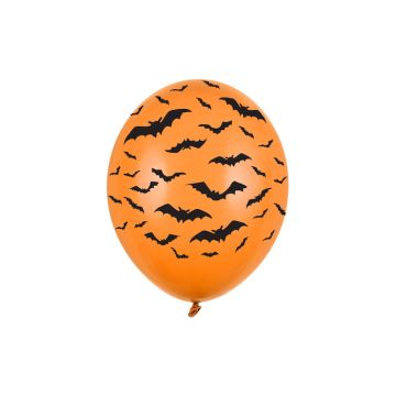 Orange Bat Balloons 6x - 30cm