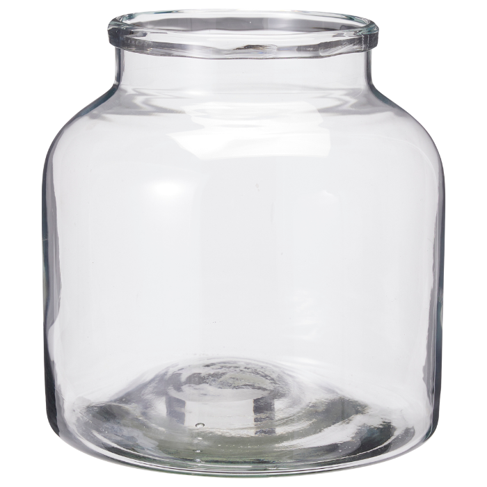 Clear glass vase with folded edge 19x20 cm