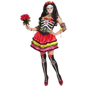 Sugar Skull Dress for Women with Stockings